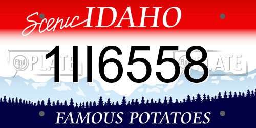 1II6558 Idaho License Plate