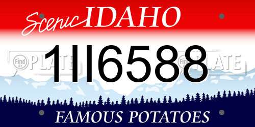 1II6588 Idaho License Plate
