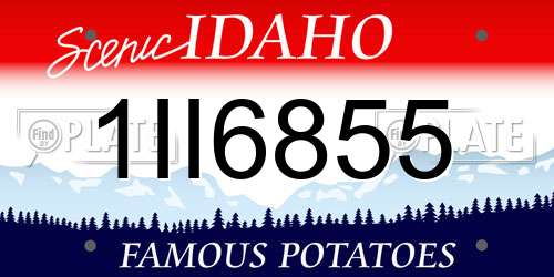 1II6855 Idaho License Plate