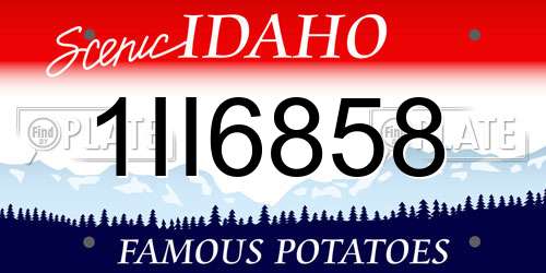 1II6858 Idaho License Plate