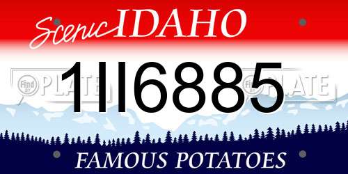 1II6885 Idaho License Plate
