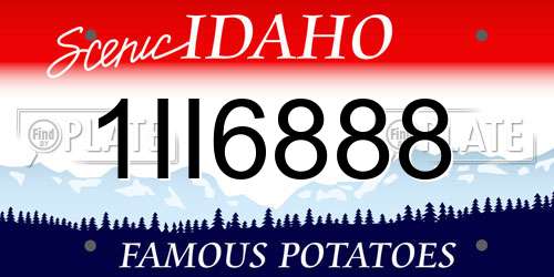 1II6888 Idaho License Plate