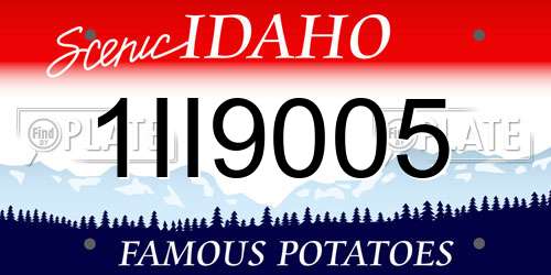 1II9005 Idaho License Plate