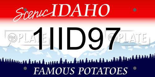 1IID97 Idaho License Plate