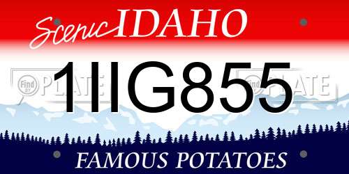 1IIG855 Idaho License Plate