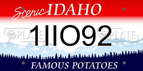 1IIO92 Idaho License Plate
