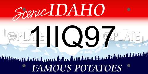 1IIQ97 Idaho License Plate