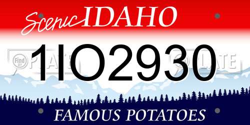 1IO2930 Idaho License Plate
