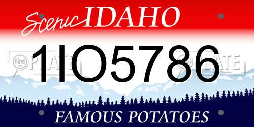 1IO5786 Idaho License Plate