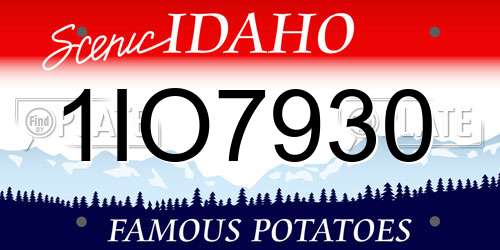 1IO7930 Idaho License Plate