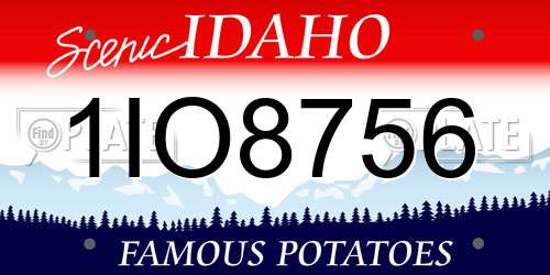 1IO8756 Idaho License Plate