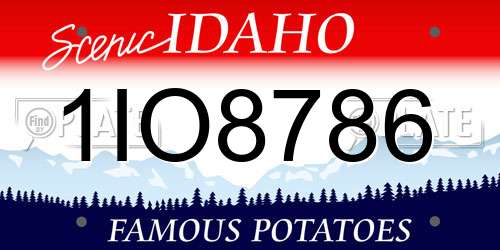 1IO8786 Idaho License Plate