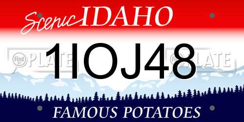 1IOJ48 Idaho License Plate