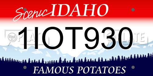 1IOT930 Idaho License Plate