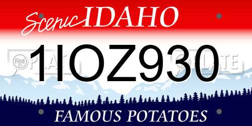 1IOZ930 Idaho License Plate