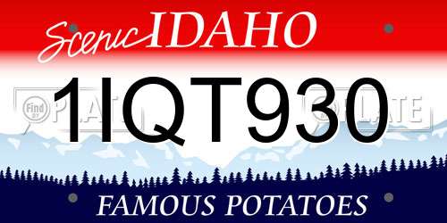 1IQT930 Idaho License Plate