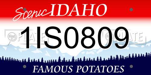 1IS0809 Idaho License Plate