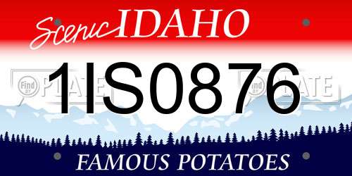 1IS0876 Idaho License Plate
