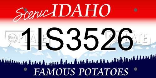 1IS3526 Idaho License Plate