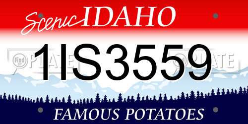1IS3559 Idaho License Plate