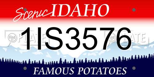 1IS3576 Idaho License Plate