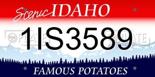 1IS3589 Idaho License Plate