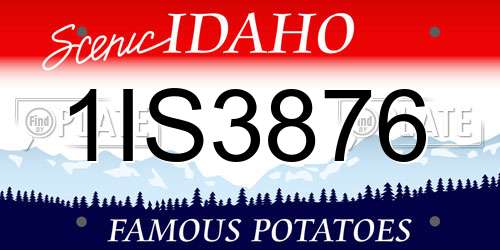 1IS3876 Idaho License Plate