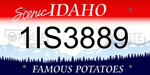 1IS3889 Idaho License Plate