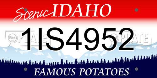 1IS4952 Idaho License Plate