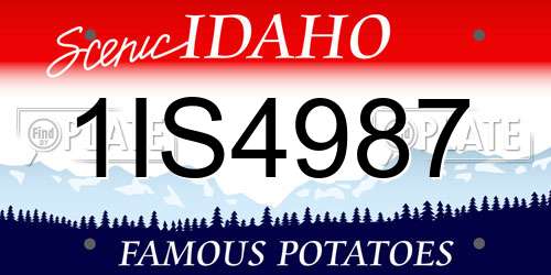 1IS4987 Idaho License Plate