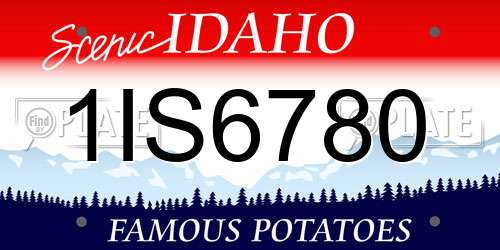 1IS6780 Idaho License Plate