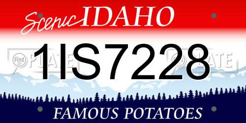 1IS7228 Idaho License Plate