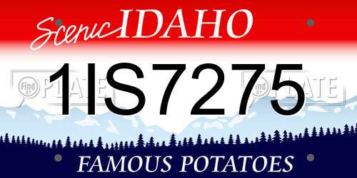 1IS7275 Idaho License Plate