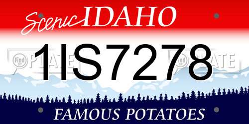 1IS7278 Idaho License Plate