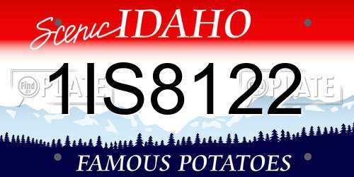 1IS8122 Idaho License Plate