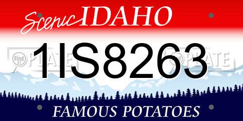 1IS8263 Idaho License Plate