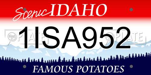 1ISA952 Idaho License Plate