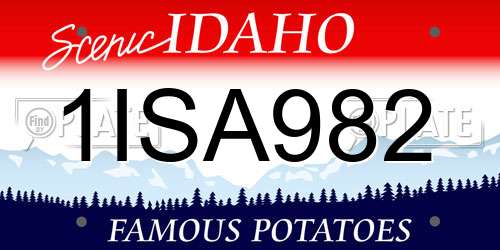 1ISA982 Idaho License Plate