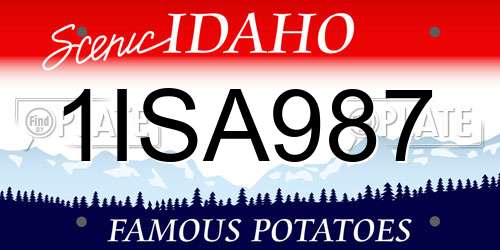 1ISA987 Idaho License Plate