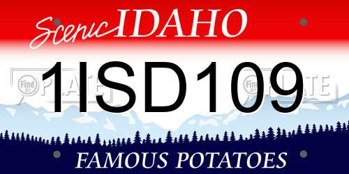1ISD109 Idaho License Plate