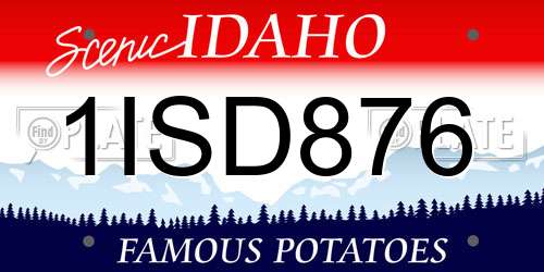 1ISD876 Idaho License Plate