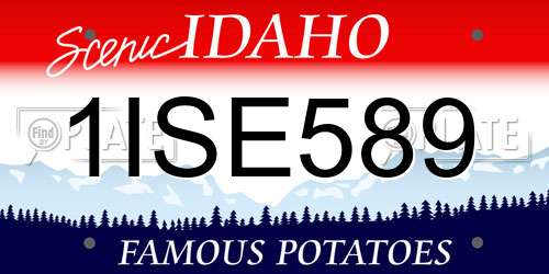 1ISE589 Idaho License Plate