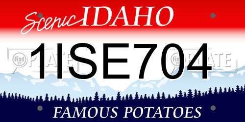 1ISE704 Idaho License Plate