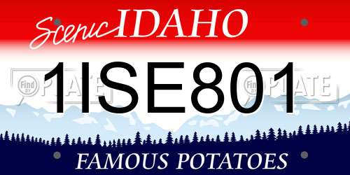 1ISE801 Idaho License Plate