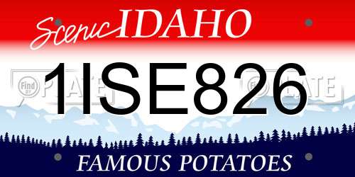 1ISE826 Idaho License Plate
