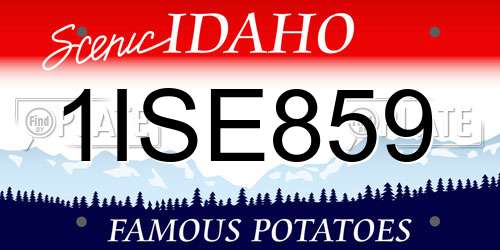 1ISE859 Idaho License Plate