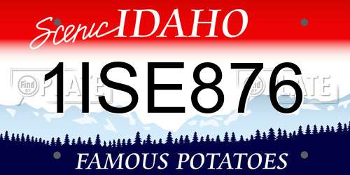 1ISE876 Idaho License Plate