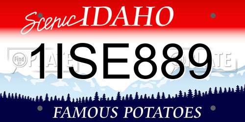 1ISE889 Idaho License Plate
