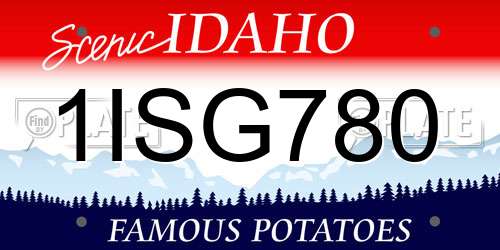 1ISG780 Idaho License Plate