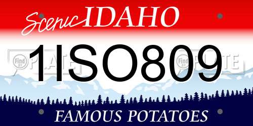 1ISO809 Idaho License Plate